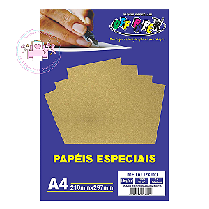Papel Especial Off Paper Metalizado c/ 15 Folhas - 150g